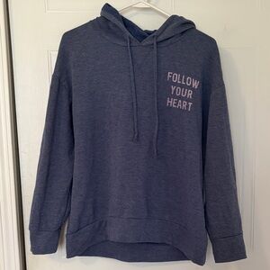 Zoe + Liv Navy Blue 'Follow Your Heart' Pullover Hoodie